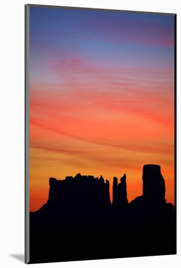 Navajo Nation, Monument Valley, Sunrise over Mitten Rock Formations-David Wall-Mounted Photographic Print