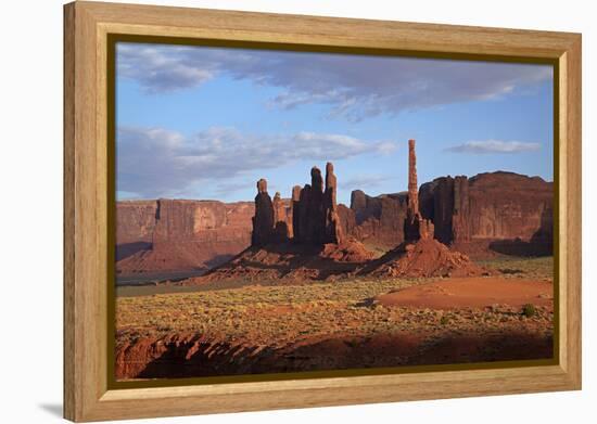 Navajo Nation, Monument Valley, Yei Bi Chei and Totem Pole Rock Column-David Wall-Framed Premier Image Canvas