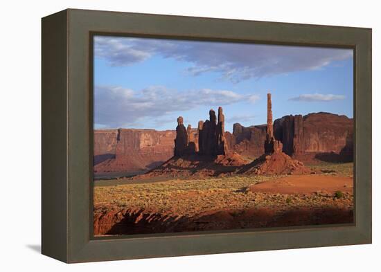 Navajo Nation, Monument Valley, Yei Bi Chei and Totem Pole Rock Column-David Wall-Framed Premier Image Canvas