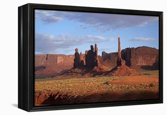 Navajo Nation, Monument Valley, Yei Bi Chei and Totem Pole Rock Column-David Wall-Framed Premier Image Canvas