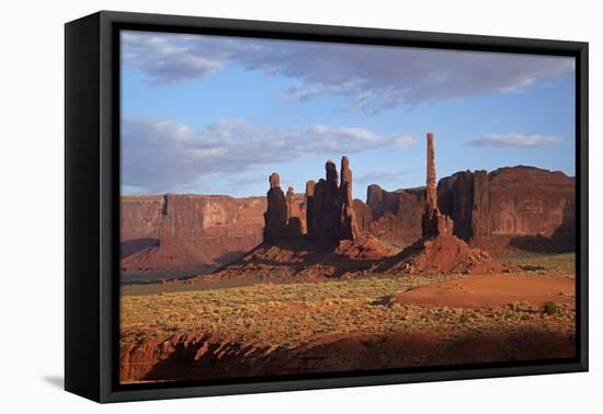 Navajo Nation, Monument Valley, Yei Bi Chei and Totem Pole Rock Column-David Wall-Framed Premier Image Canvas