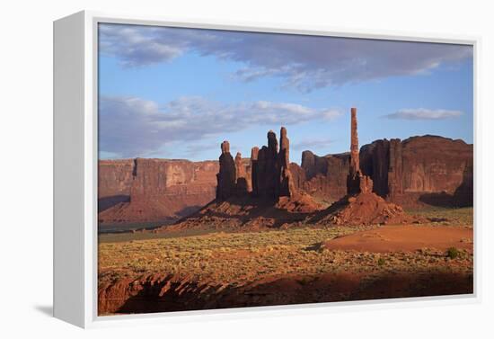 Navajo Nation, Monument Valley, Yei Bi Chei and Totem Pole Rock Column-David Wall-Framed Premier Image Canvas
