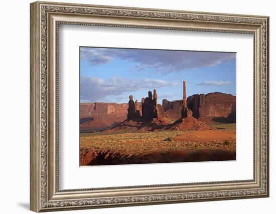 Navajo Nation, Monument Valley, Yei Bi Chei and Totem Pole Rock Column-David Wall-Framed Photographic Print