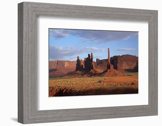 Navajo Nation, Monument Valley, Yei Bi Chei and Totem Pole Rock Column-David Wall-Framed Photographic Print