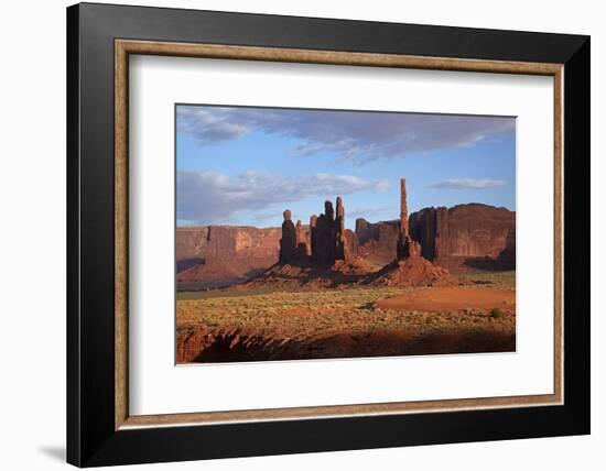 Navajo Nation, Monument Valley, Yei Bi Chei and Totem Pole Rock Column-David Wall-Framed Photographic Print