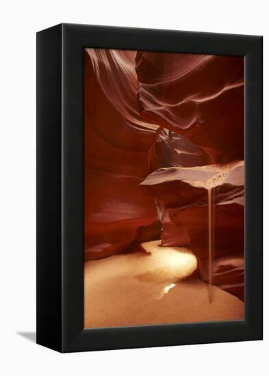 Navajo Nation, Sand Pouring over Eroded Sandstone, Antelope Canyon-David Wall-Framed Premier Image Canvas