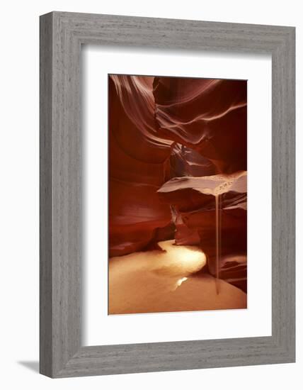 Navajo Nation, Sand Pouring over Eroded Sandstone, Antelope Canyon-David Wall-Framed Photographic Print