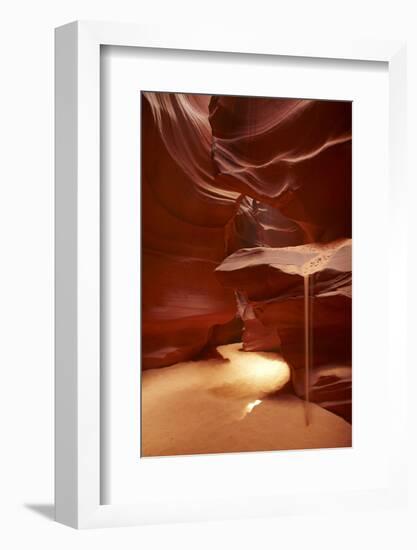 Navajo Nation, Sand Pouring over Eroded Sandstone, Antelope Canyon-David Wall-Framed Photographic Print