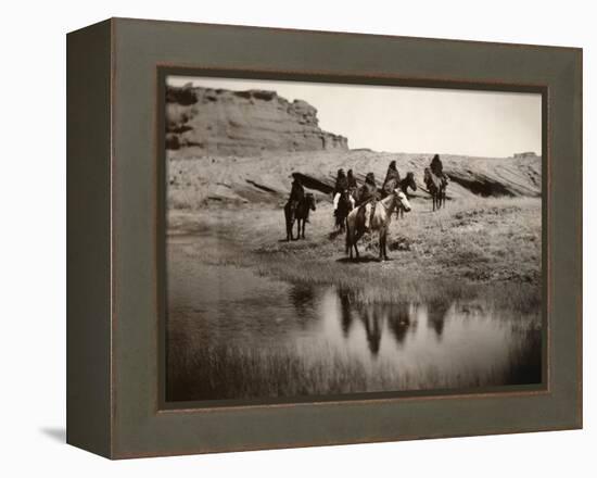 Navajo On Horseback, C1904-Edward S^ Curtis-Framed Premier Image Canvas