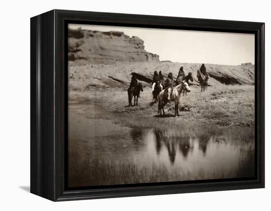 Navajo On Horseback, C1904-Edward S^ Curtis-Framed Premier Image Canvas