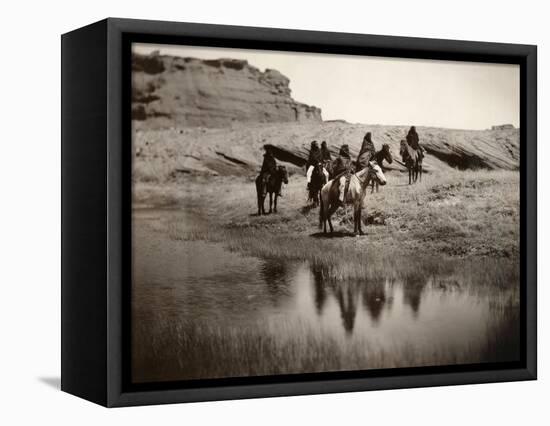 Navajo On Horseback, C1904-Edward S^ Curtis-Framed Premier Image Canvas