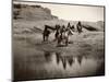 Navajo On Horseback, C1904-Edward S^ Curtis-Mounted Photographic Print