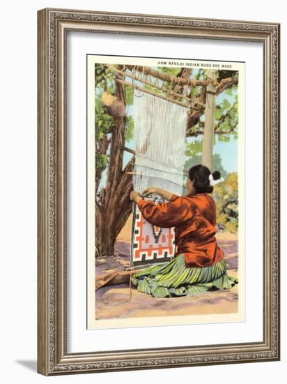 Navajo Rug Weaver-null-Framed Premium Giclee Print