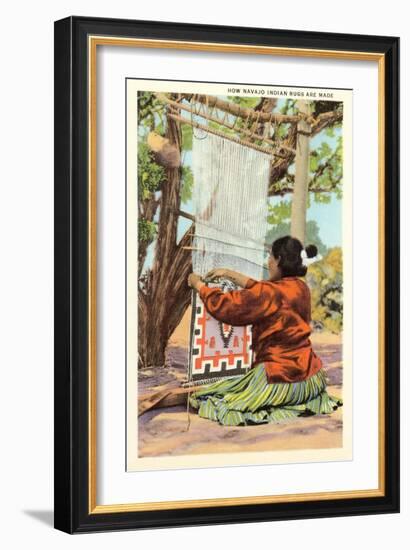 Navajo Rug Weaver-null-Framed Art Print