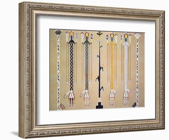 Navajo Sand Painting from the Hail Chant (Coloured Sand)-American-Framed Giclee Print