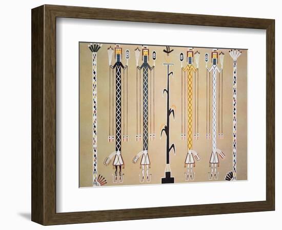 Navajo Sand Painting from the Hail Chant (Coloured Sand)-American-Framed Giclee Print