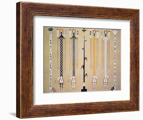 Navajo Sand Painting from the Hail Chant (Coloured Sand)-American-Framed Giclee Print