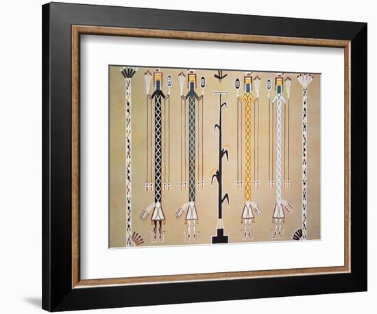 Navajo Sand Painting from the Hail Chant (Coloured Sand)-American-Framed Giclee Print