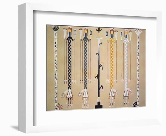 Navajo Sand Painting from the Hail Chant (Coloured Sand)-American-Framed Giclee Print