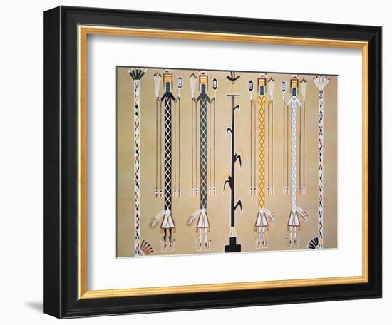 Navajo Sand Painting from the Hail Chant (Coloured Sand)-American-Framed Giclee Print