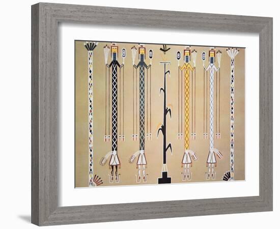 Navajo Sand Painting from the Hail Chant (Coloured Sand)-American-Framed Giclee Print