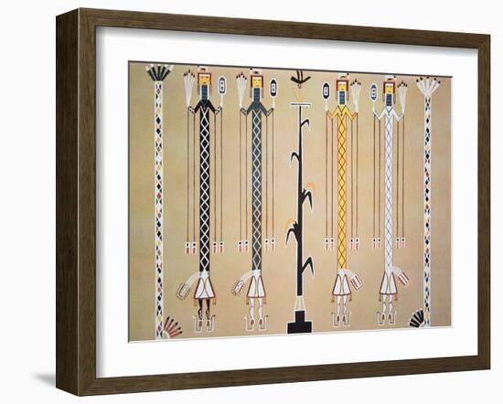 Navajo Sand Painting from the Hail Chant (Coloured Sand)-American-Framed Giclee Print