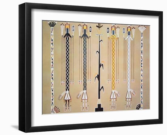 Navajo Sand Painting from the Hail Chant (Coloured Sand)-American-Framed Giclee Print