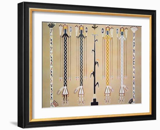 Navajo Sand Painting from the Hail Chant (Coloured Sand)-American-Framed Giclee Print