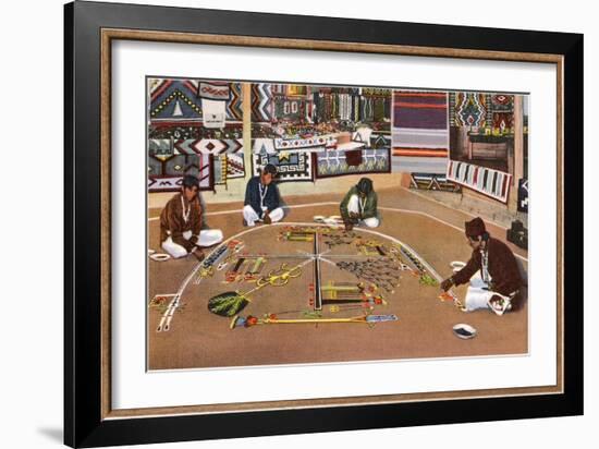 Navajo Sand Painting-null-Framed Art Print