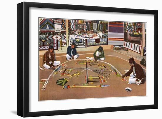 Navajo Sand Painting-null-Framed Art Print