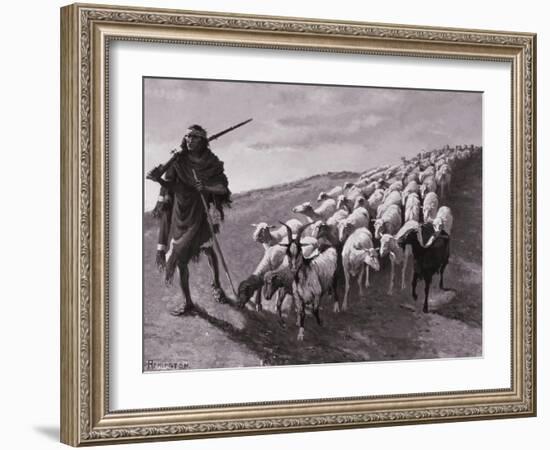 Navajo Sheepherder-Frederic Sackrider Remington-Framed Giclee Print