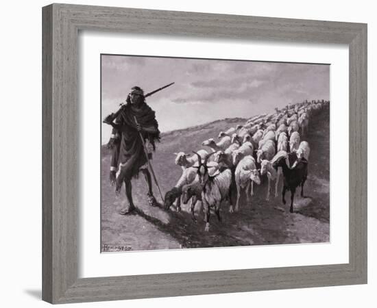 Navajo Sheepherder-Frederic Sackrider Remington-Framed Giclee Print