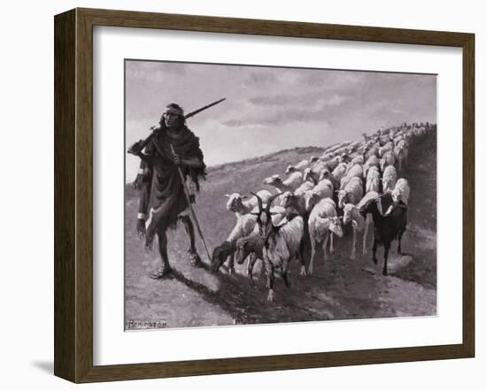 Navajo Sheepherder-Frederic Sackrider Remington-Framed Giclee Print