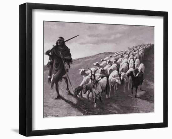 Navajo Sheepherder-Frederic Sackrider Remington-Framed Giclee Print