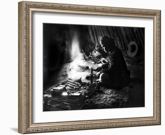 Navajo Silversmith, C1915-null-Framed Photographic Print