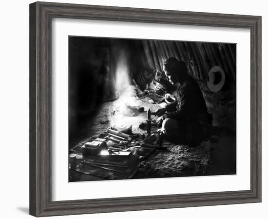 Navajo Silversmith, C1915-null-Framed Photographic Print