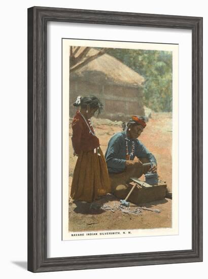 Navajo Silversmith, New Mexico-null-Framed Art Print