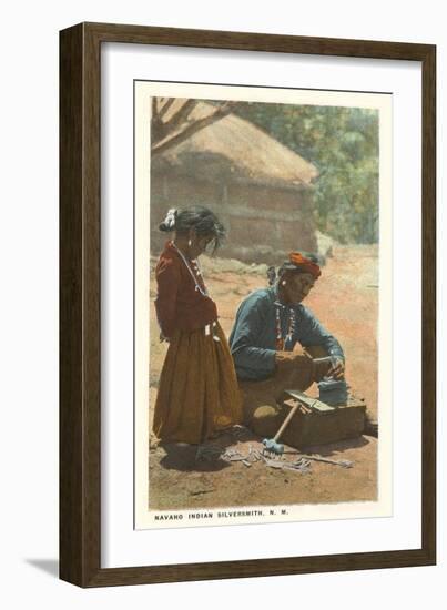 Navajo Silversmith, New Mexico-null-Framed Art Print