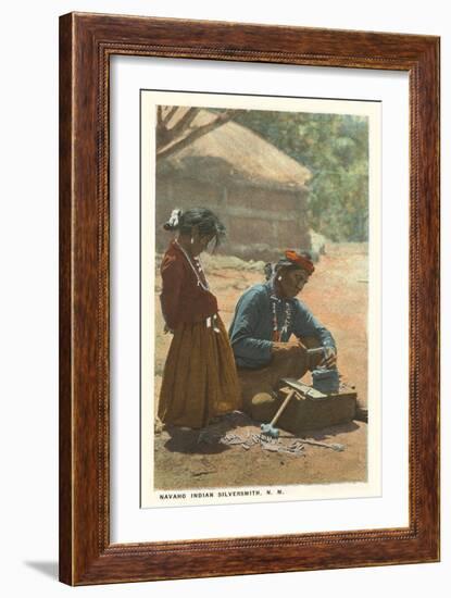 Navajo Silversmith, New Mexico-null-Framed Art Print