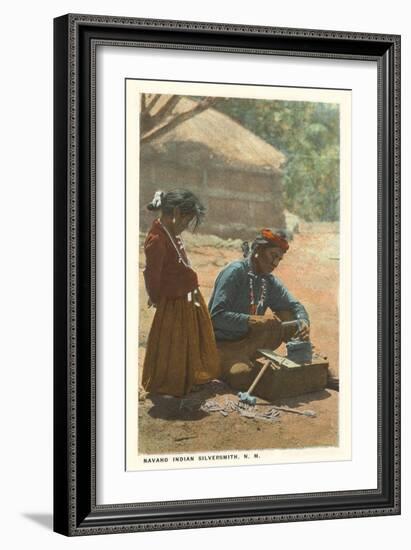 Navajo Silversmith, New Mexico-null-Framed Art Print