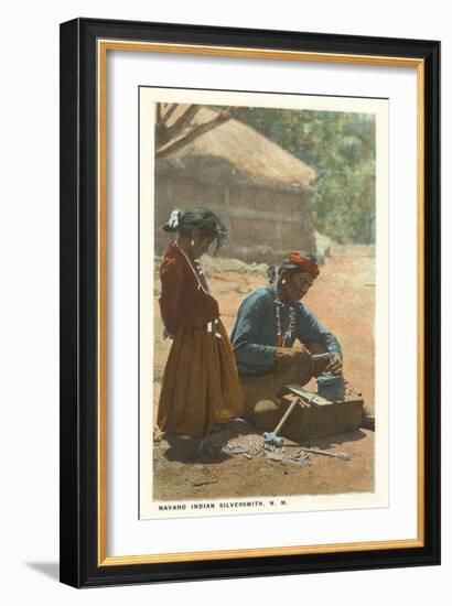 Navajo Silversmith, New Mexico-null-Framed Art Print