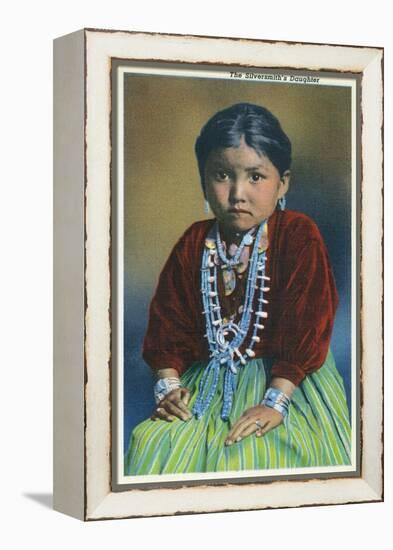 Navajo Silversmith's Daughter-Lantern Press-Framed Stretched Canvas