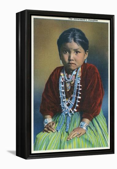 Navajo Silversmith's Daughter-Lantern Press-Framed Stretched Canvas