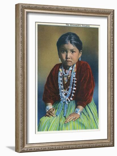 Navajo Silversmith's Daughter-Lantern Press-Framed Art Print