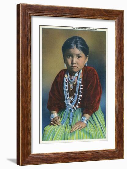 Navajo Silversmith's Daughter-Lantern Press-Framed Art Print