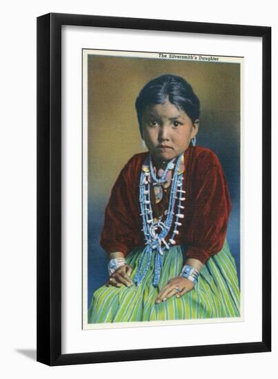 Navajo Silversmith's Daughter-Lantern Press-Framed Art Print