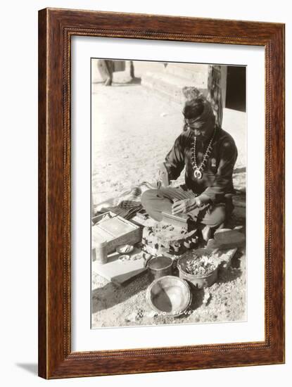 Navajo Silversmith-null-Framed Art Print