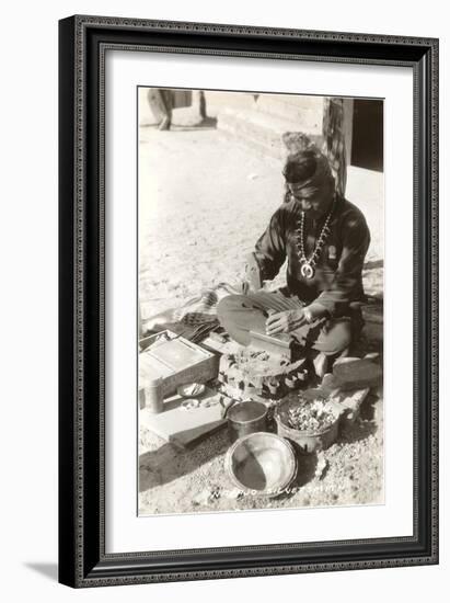 Navajo Silversmith-null-Framed Art Print