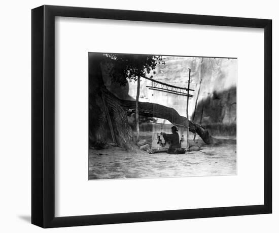 Navajo Weaver, C1905-Edward S^ Curtis-Framed Photographic Print