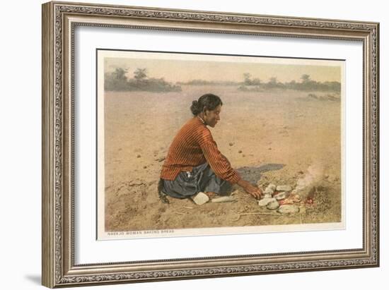 Navajo Woman Baking Bread-null-Framed Art Print